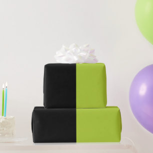 Schwarz und Neon Green Geschenkpapier