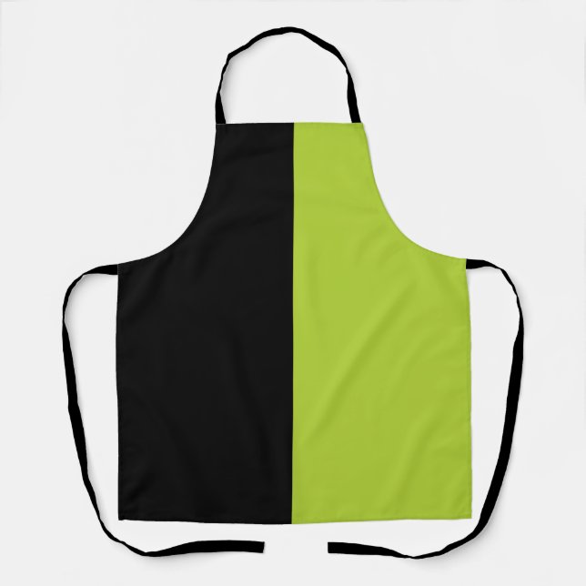 Schwarz und Neon Green Schürze (Vorderseite)