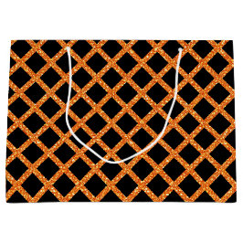 SCHWARZ- UND ORANGE-GLITZER SEHEN HALLOWEH AUS GROßE GESCHENKTÜTE