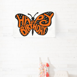 Schwarz und Orange Monarch Butterfly zum Geburtsta Banner