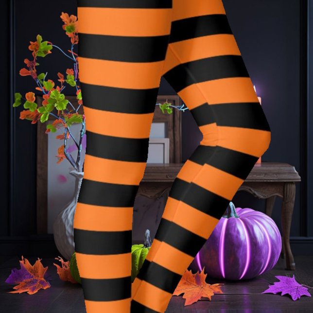Schwarz und orange Streifen Leggings (Von Creator hochgeladen)