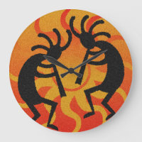 Schwarz und Orange Südwest Kokopelli Stammesonne