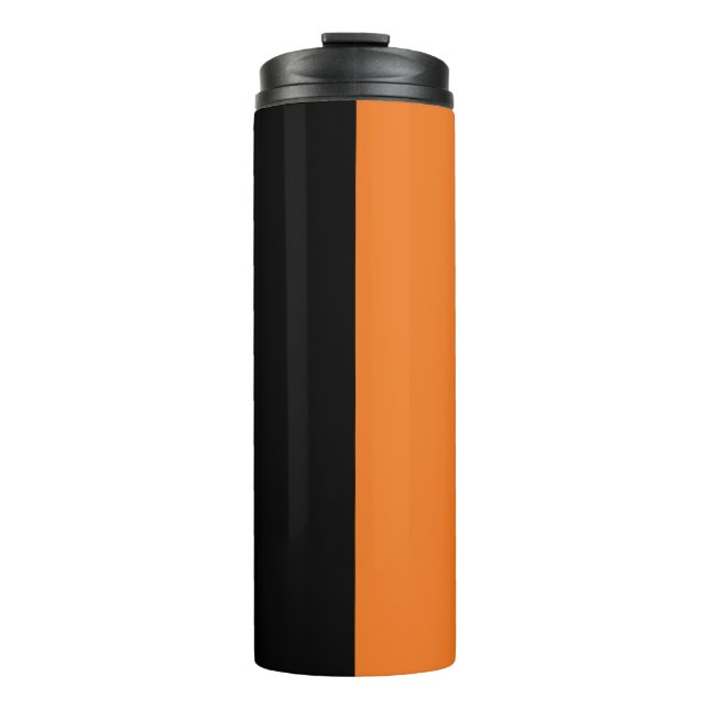 Schwarz und Orange Thermosbecher (Vorderseite)