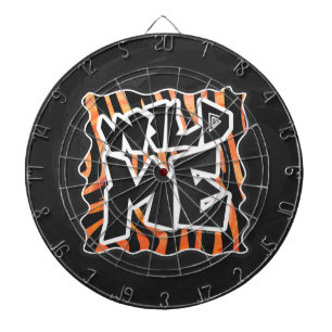 Schwarz und Orange Wild Me Zebra Dartscheibe
