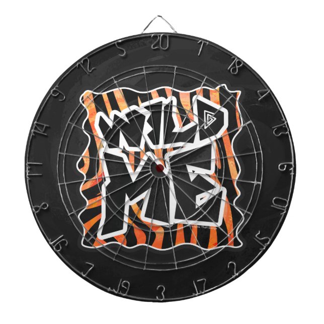 Schwarz und Orange Wild Me Zebra Dartscheibe (vorne)