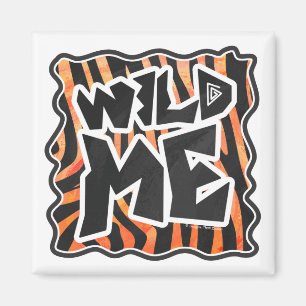 Schwarz und Orange Wild Me Zebra Magnet