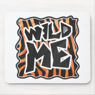 Schwarz und Orange Wild Me Zebra Mousepad