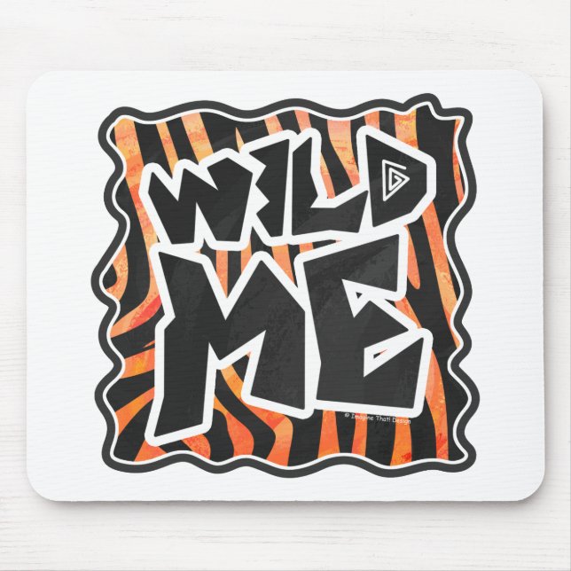 Schwarz und Orange Wild Me Zebra Mousepad (Vorne)