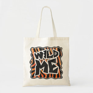 Schwarz und Orange Wild Me Zebra Tragetasche