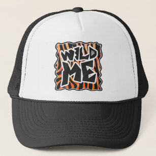 Schwarz und Orange Wild Me Zebra Truckerkappe
