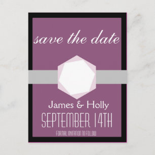Schwarz und Orchid Save the Date Postkarte