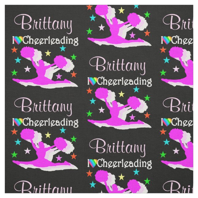 SCHWARZ UND PINK I LIEBE CHEERLEADFABRIK STOFF (Muster)