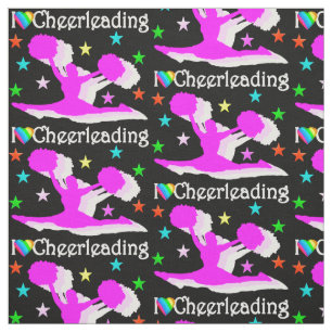 SCHWARZ UND PINK I LIEBE CHEERLEADFABRIK STOFF