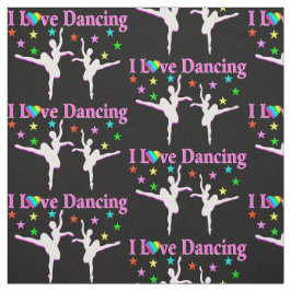 SCHWARZ UND PINK SUPER STAR DANCER FABRIC STOFF