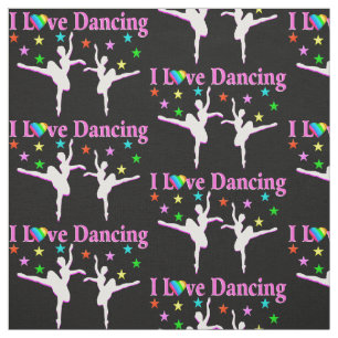 SCHWARZ UND PINK SUPER STAR DANCER FABRIC STOFF