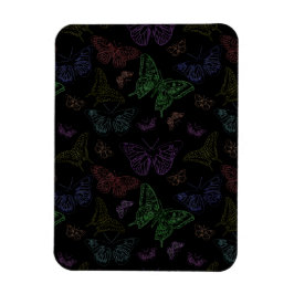 Schwarz- und Regenbogenfarbene Schmetterlinge Magnet