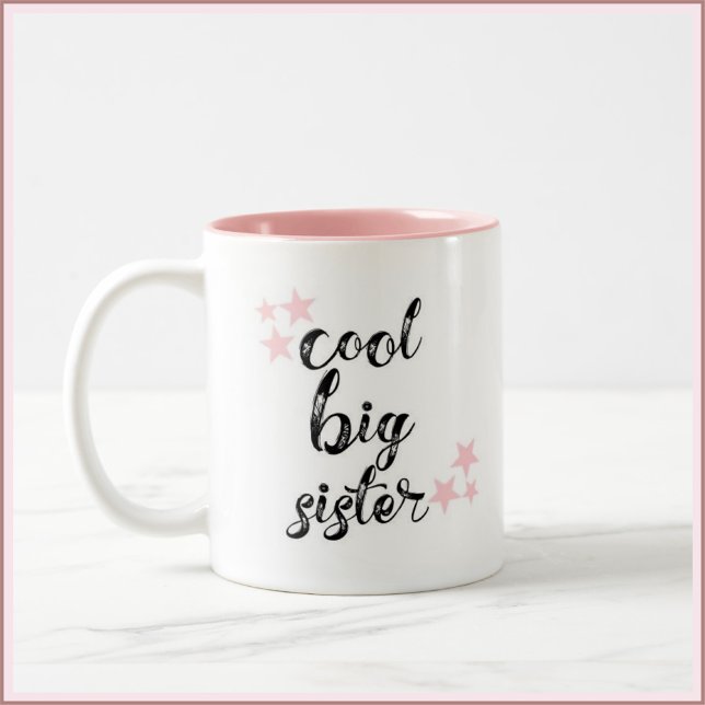 Schwarz und Rosa Cool Big Sister Zweifarbige Tasse (Von Creator hochgeladen)