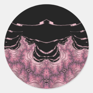 Schwarz und Rosa ~ Klassischer Rundaufkleber Runder Aufkleber