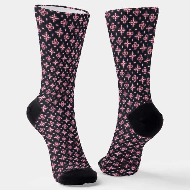 Schwarz und Rosa Socken (Gewinkelt)