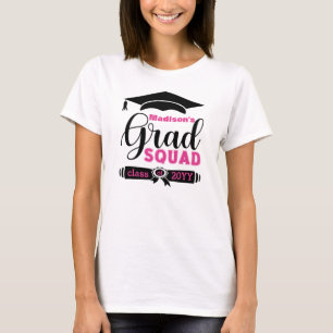 Schwarz und Rosa Text Benutzerdefiniert Weiße Gra T-Shirt