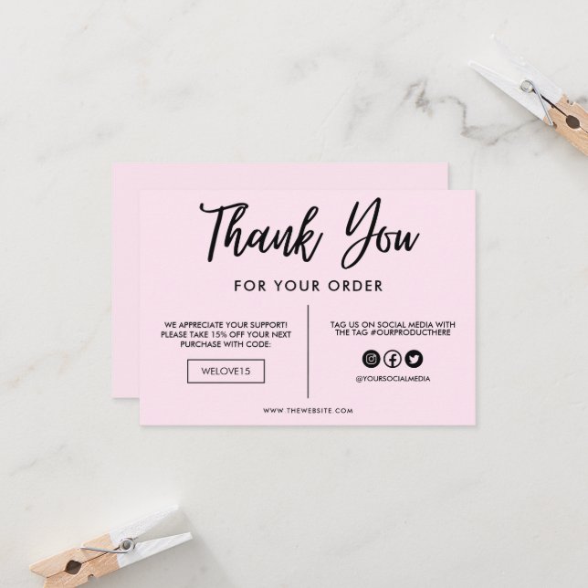 Schwarz und Rosa Vielen Dank, Media Insert (Vorderseite/Rückseite Beispiel)