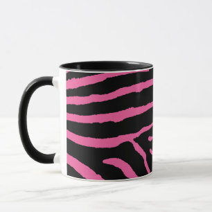 Schwarz- und Rosa-Zebramuster Tasse