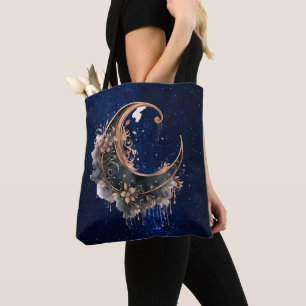 Schwarz und Rose Gold Crescent Moon Halloween