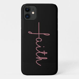 Schwarz und Rose Gold Cross Faith Case-Mate iPhone Hülle