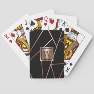Schwarz und Rose Gold Geometric Spielkarten