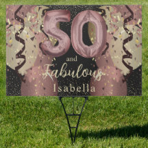 Schwarz und Rose Gold Glitzer 50. Geburtstag