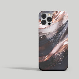 Schwarz und Rose Gold Hintergrund Personalisiertes iPhone 14 Pro Hülle