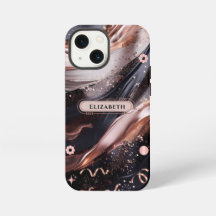 Schwarz und Rose Gold Hintergrund Personalisiertes