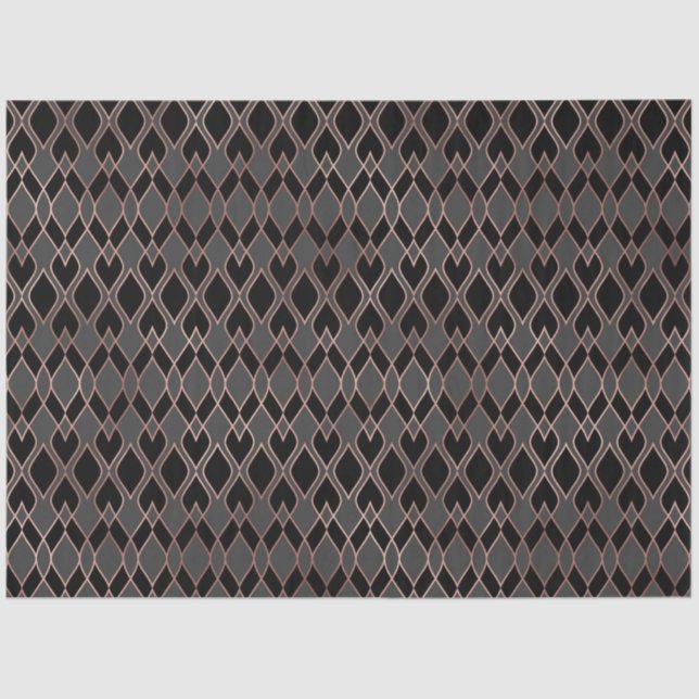 Schwarz und Rose Gold Seidenpapier (Vorderseite)