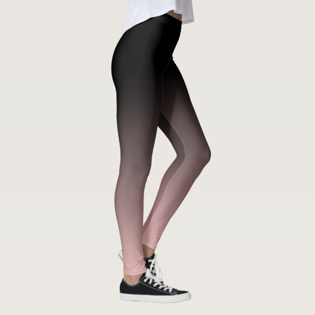 Schwarz und Rose verschlanken Horizont Leggings (Rechts)