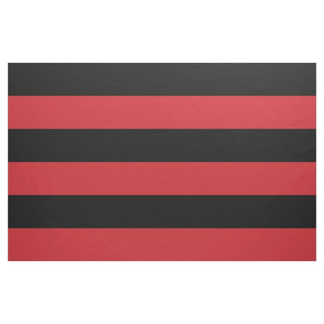 Schwarz und Rot breite Streifen große Größe Stoff (Yard (91,4 cm))
