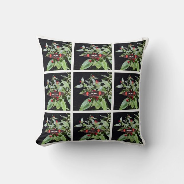 Schwarz und Rot Costa Rica Pillow Kissen (Vorderseite)