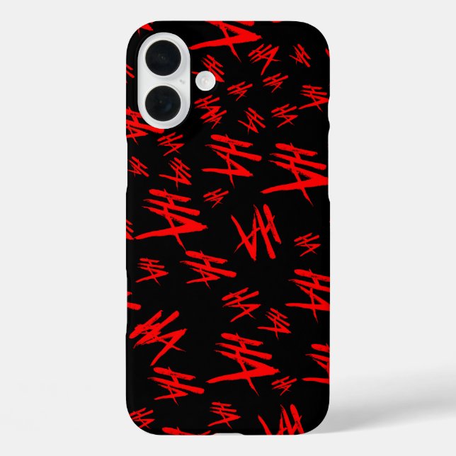 Schwarz und Rot Ha Ha Case-Mate iPhone Hülle (Rückseite)