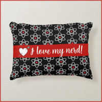 Schwarz und Rot I Liebe Mein Nerd Science Atom Pil
