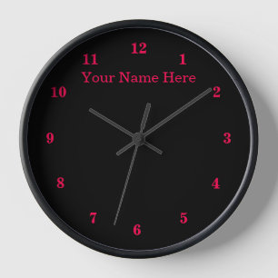 Schwarz und Rot mit benutzerdefiniertem Text und F Uhr