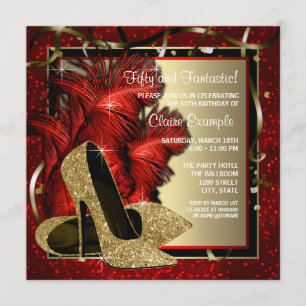 Schwarz und Rot und Goldhohes Einladung