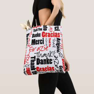 Schwarz und Rot Vielen Dank Word Cloud