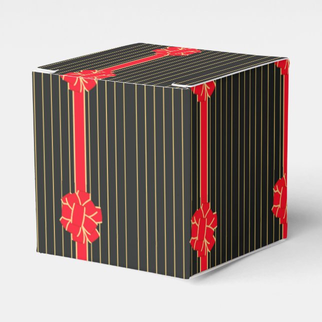 Schwarz und Roter Bogen Geschenkschachtel (Vorderseite)