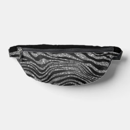 SCHWARZ- UND SILBER-GLITZER SEHEN TIERDRUCK AUS BAUCHTASCHE