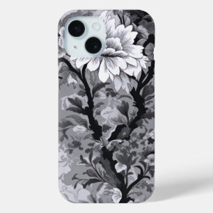 Schwarz und Silber Grau Toile de Fleur Case-Mate iPhone Hülle