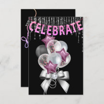 Schwarz und Silber lila mit Balloons Girl Party