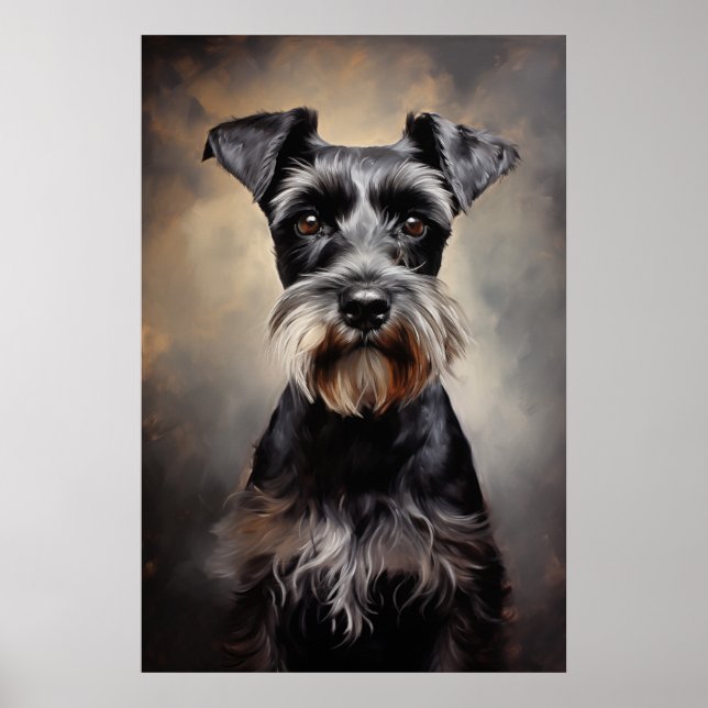 Schwarz und Silber Miniatur Schnauzer Poster (Vorne)