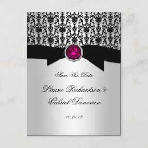 Schwarz und Silber Pink Tourmaline Jewel Rett The  Ankündigungspostkarte