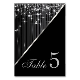Schwarz und Silver Star Lights Tischnummer