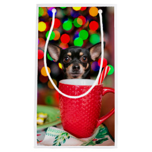 Schwarz und tan Chihuahua Weihnachten Kleine Geschenktüte