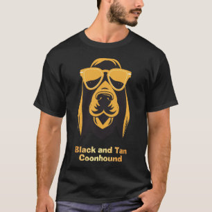 Schwarz und Tan Coonhound in Orange Sonnenbrille T-Shirt